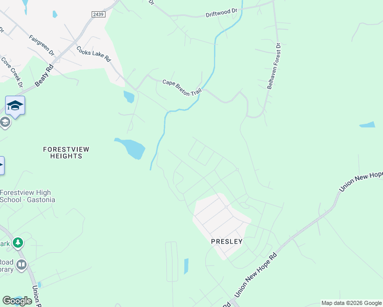 map of restaurants, bars, coffee shops, grocery stores, and more near 139 Cooks Lake Road in Gastonia