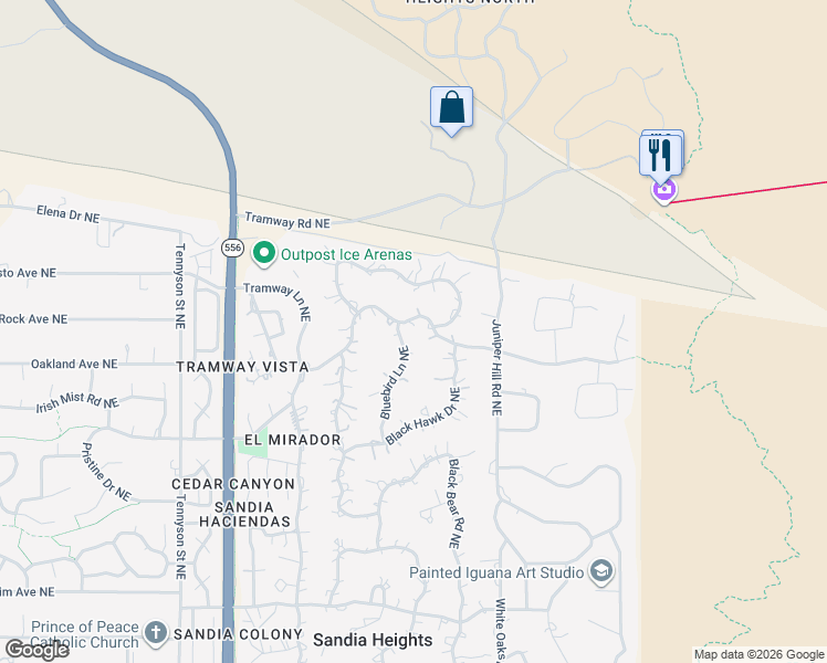 map of restaurants, bars, coffee shops, grocery stores, and more near 617 Cedar Hill Road in Albuquerque