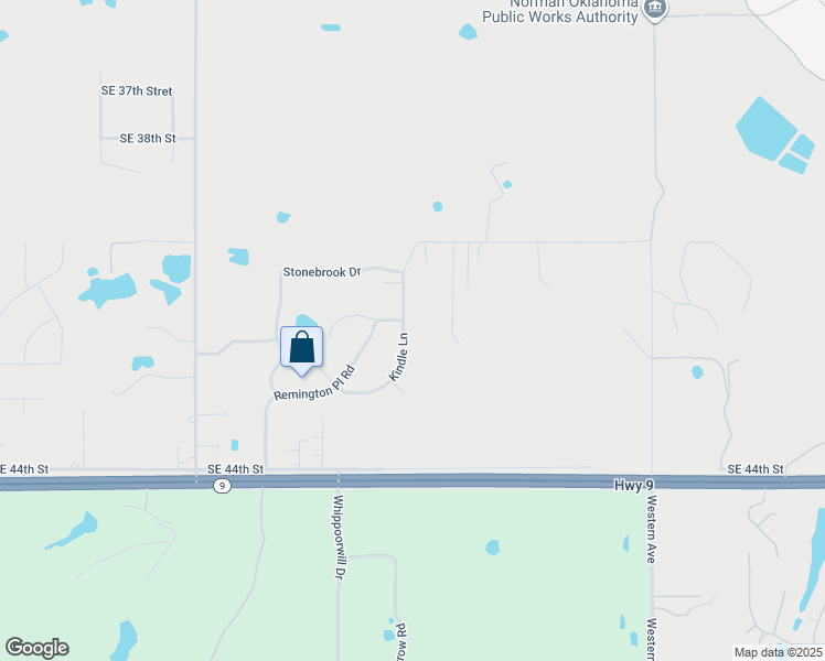map of restaurants, bars, coffee shops, grocery stores, and more near 3784 Kindle Lane in Norman
