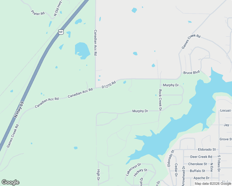 map of restaurants, bars, coffee shops, grocery stores, and more near 104 Gaines Creek Road in Canadian
