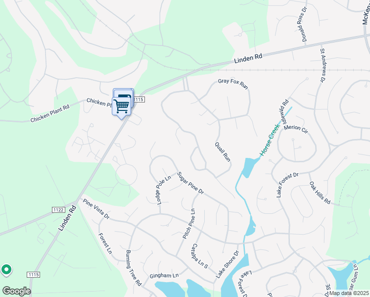 map of restaurants, bars, coffee shops, grocery stores, and more near 45 Towhee Run in Pinehurst