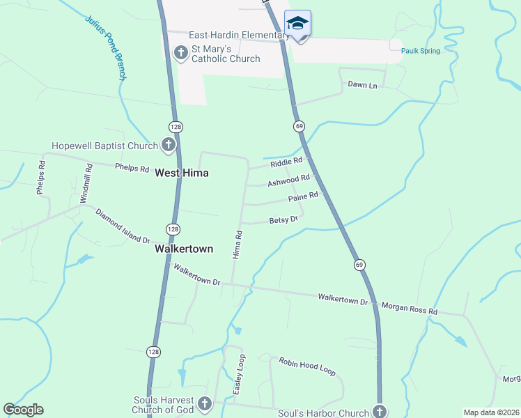 map of restaurants, bars, coffee shops, grocery stores, and more near 235 Paine Road in Savannah
