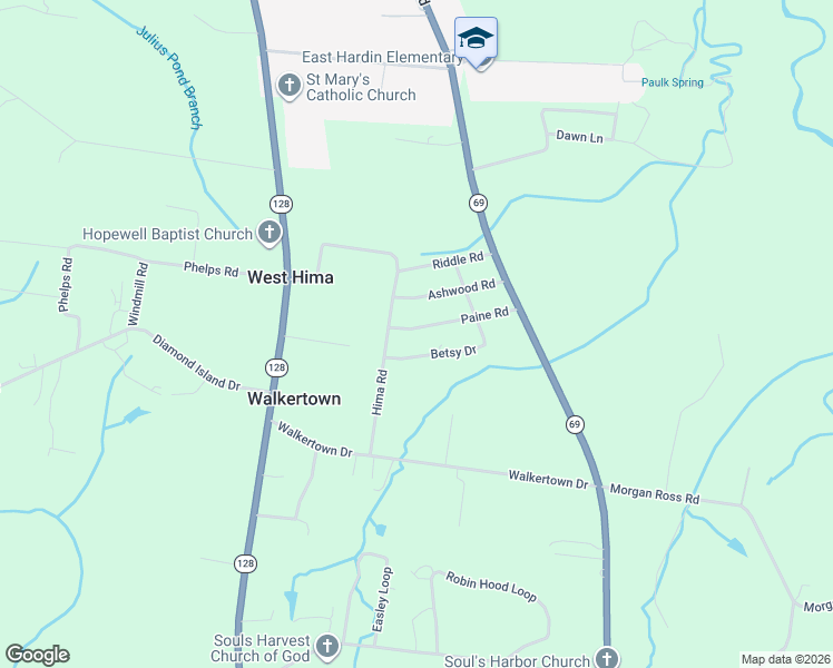 map of restaurants, bars, coffee shops, grocery stores, and more near 235 Paine Road in Savannah