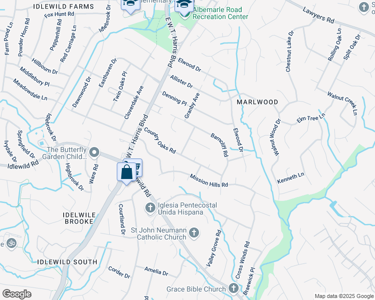 map of restaurants, bars, coffee shops, grocery stores, and more near 8316 Pine Field Court in Charlotte