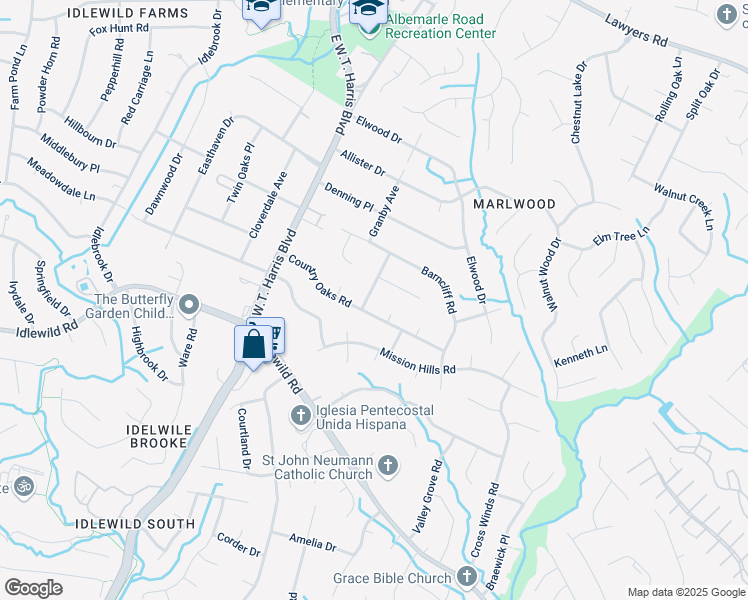 map of restaurants, bars, coffee shops, grocery stores, and more near 8316 Pine Field Court in Charlotte