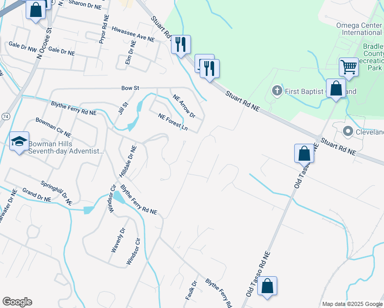 map of restaurants, bars, coffee shops, grocery stores, and more near 3951 Stephens Road Northeast in Cleveland