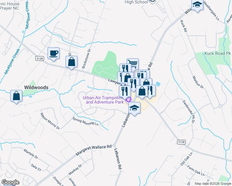 map of restaurants, bars, coffee shops, grocery stores, and more near in Mint Hill