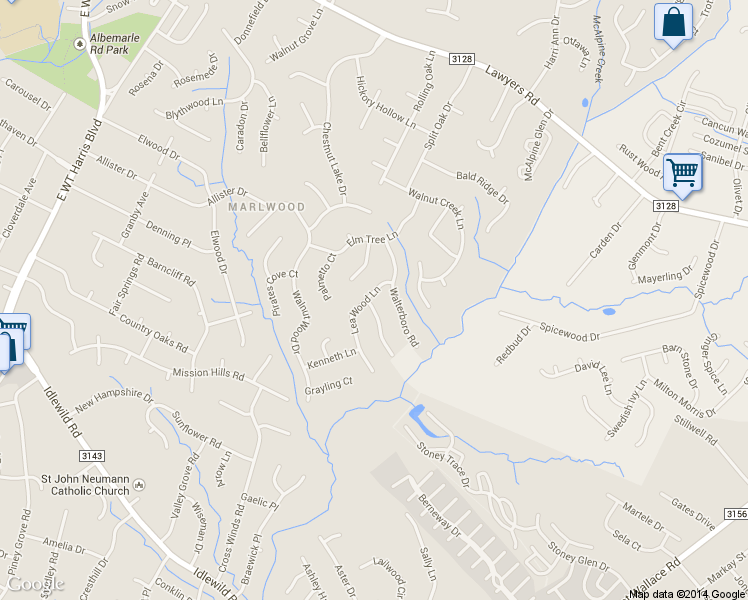 map of restaurants, bars, coffee shops, grocery stores, and more near 7221 Walterboro Road in Charlotte