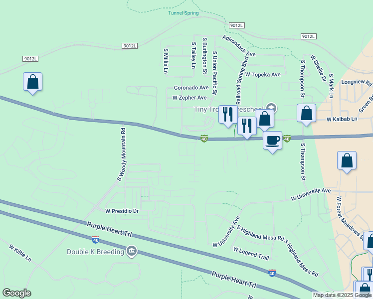 map of restaurants, bars, coffee shops, grocery stores, and more near 2401 W Rte 66 in Flagstaff