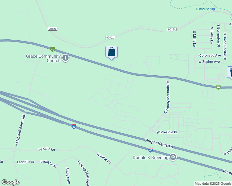 map of restaurants, bars, coffee shops, grocery stores, and more near 2457 South Sirius Drive in Flagstaff