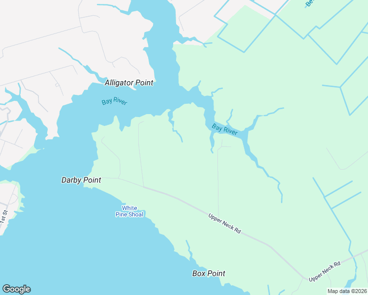 map of restaurants, bars, coffee shops, grocery stores, and more near 3172 Upper Neck Road in Vandemere