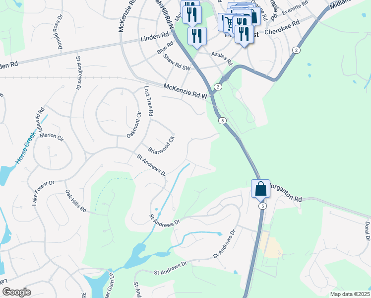 map of restaurants, bars, coffee shops, grocery stores, and more near 75 Pine Valley Road in Pinehurst