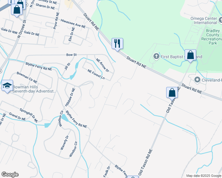 map of restaurants, bars, coffee shops, grocery stores, and more near 3951 Stephens Road Northeast in Cleveland