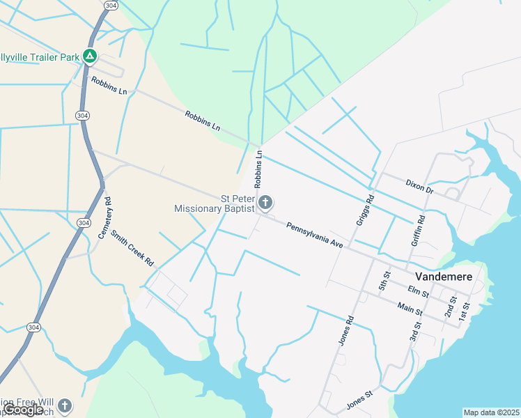 map of restaurants, bars, coffee shops, grocery stores, and more near 613 Pennsylvania Avenue in Vandemere