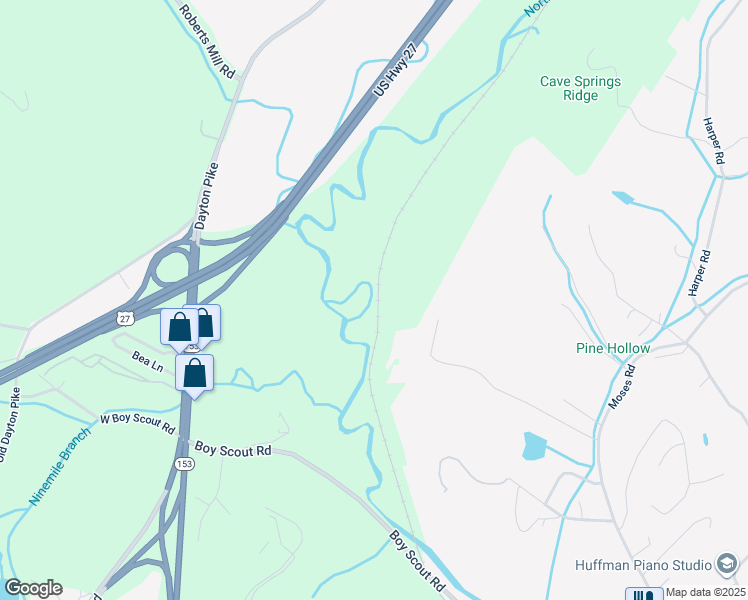 map of restaurants, bars, coffee shops, grocery stores, and more near Hillcrest Drive in Harrison