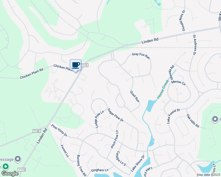 map of restaurants, bars, coffee shops, grocery stores, and more near 65 Towhee Run in Pinehurst