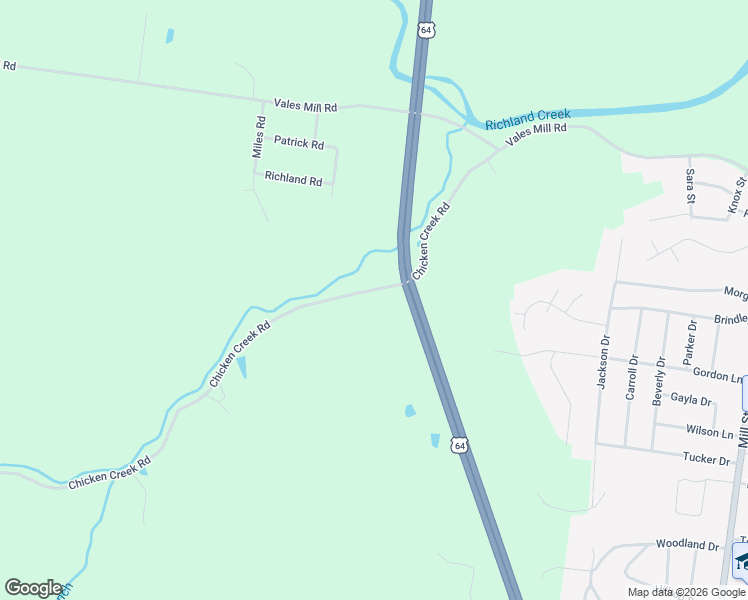 map of restaurants, bars, coffee shops, grocery stores, and more near 265 Chicken Creek Road in Pulaski