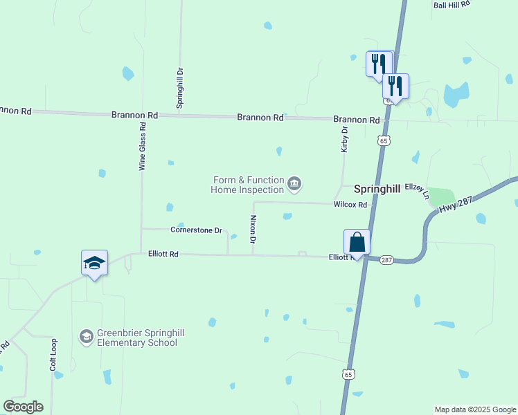 map of restaurants, bars, coffee shops, grocery stores, and more near 38 Wilcox Road in Greenbrier