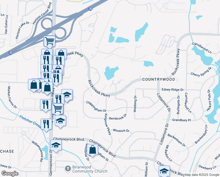 map of restaurants, bars, coffee shops, grocery stores, and more near 2311 Foxmoor Lane in Memphis