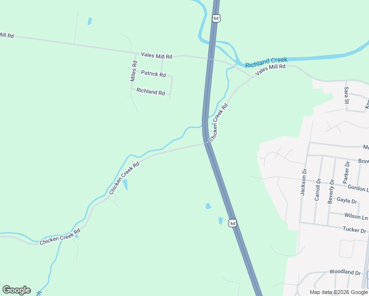 map of restaurants, bars, coffee shops, grocery stores, and more near 265 Chicken Creek Road in Pulaski