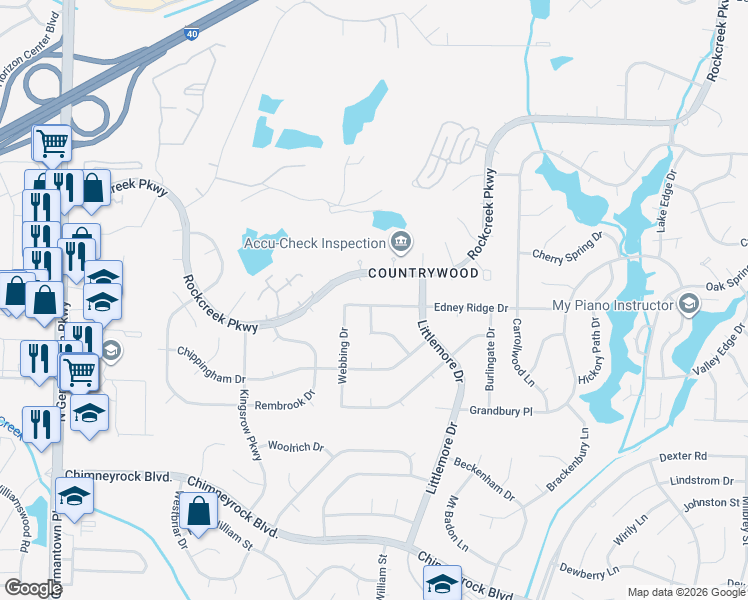 map of restaurants, bars, coffee shops, grocery stores, and more near 8506 Edney Ridge Drive in Memphis
