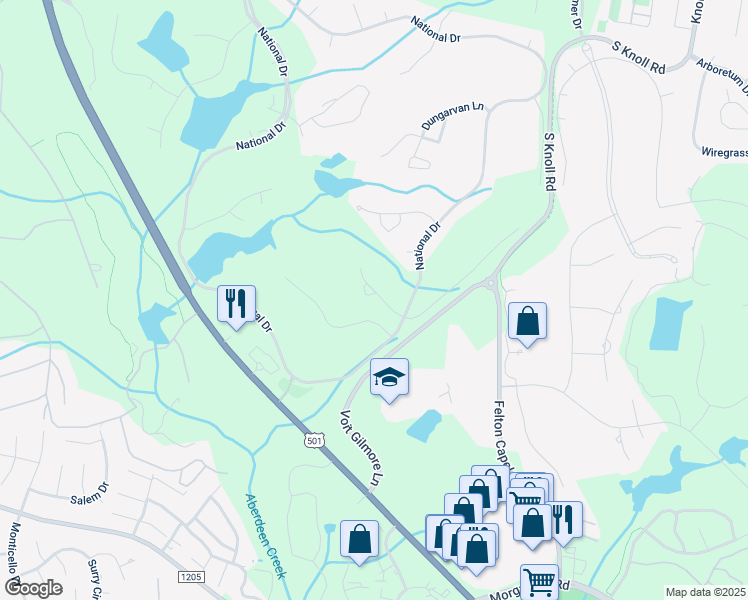 map of restaurants, bars, coffee shops, grocery stores, and more near 134 Cruden Bay Circle in Pinehurst