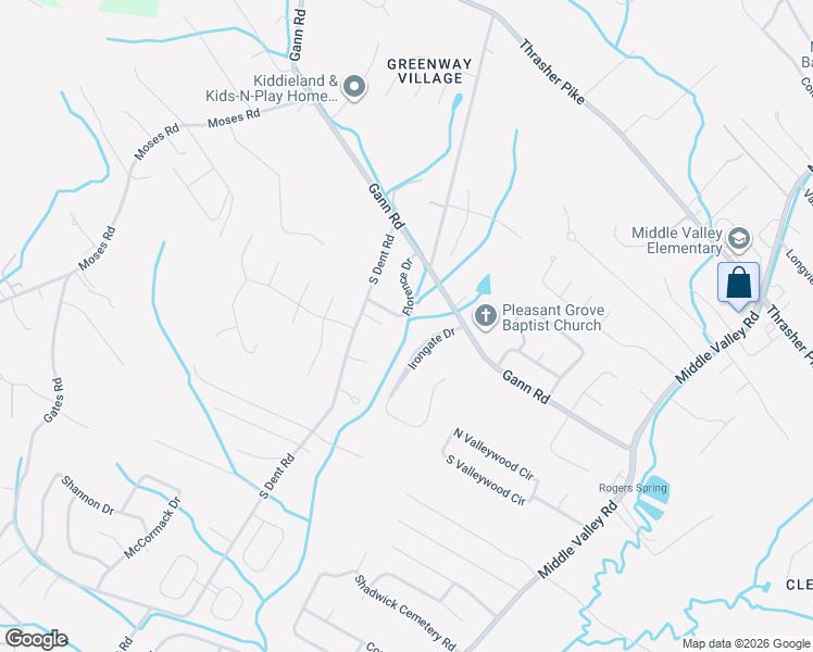 map of restaurants, bars, coffee shops, grocery stores, and more near 7506 Florence Drive in Middle Valley