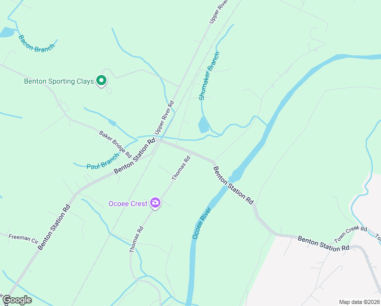 map of restaurants, bars, coffee shops, grocery stores, and more near 1081 Benton Station Rd in Benton