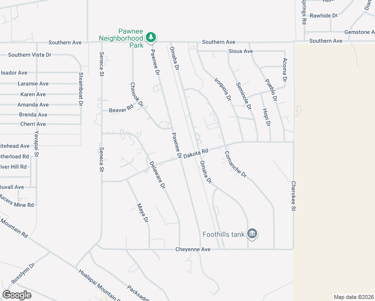 map of restaurants, bars, coffee shops, grocery stores, and more near 3811 Dakota Road in Kingman