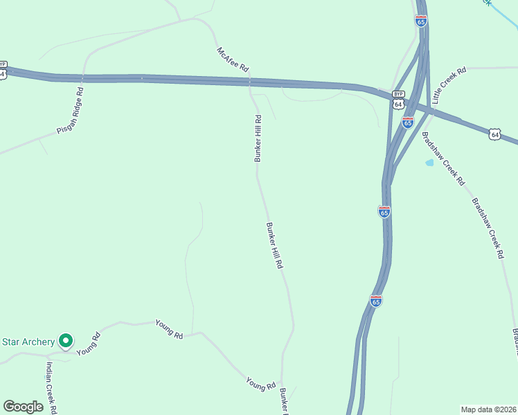 map of restaurants, bars, coffee shops, grocery stores, and more near 755 Bunker Hill Road in Pulaski