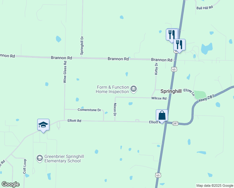 map of restaurants, bars, coffee shops, grocery stores, and more near 38 Wilcox Road in Greenbrier