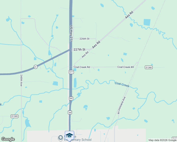 map of restaurants, bars, coffee shops, grocery stores, and more near 23037 233rd Avenue in Spiro