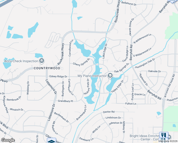 map of restaurants, bars, coffee shops, grocery stores, and more near 2318 Hickory Path Drive in Memphis