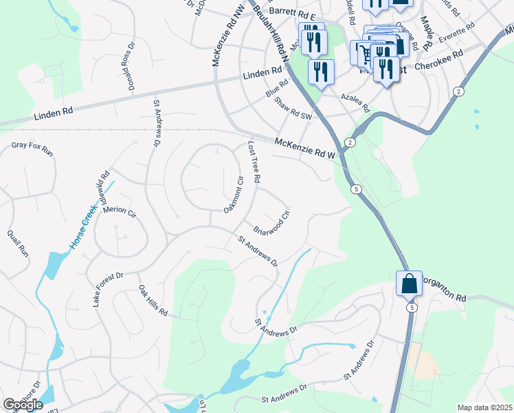 map of restaurants, bars, coffee shops, grocery stores, and more near 120 Lost Tree Rd in Pinehurst