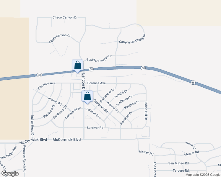 map of restaurants, bars, coffee shops, grocery stores, and more near 3441 Sunbonnet Drive in Bullhead City