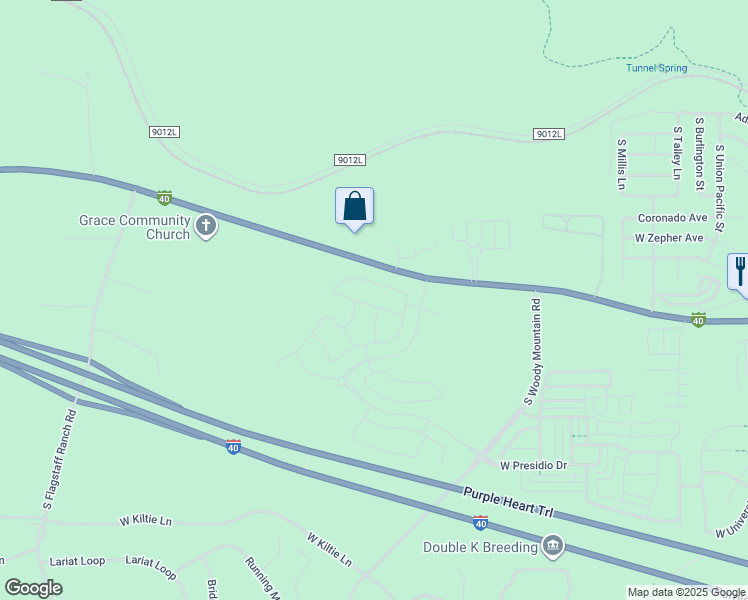map of restaurants, bars, coffee shops, grocery stores, and more near 3544 West Electra Drive in Flagstaff