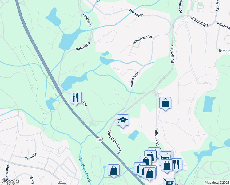 map of restaurants, bars, coffee shops, grocery stores, and more near 119 Cruden Bay Circle in Pinehurst