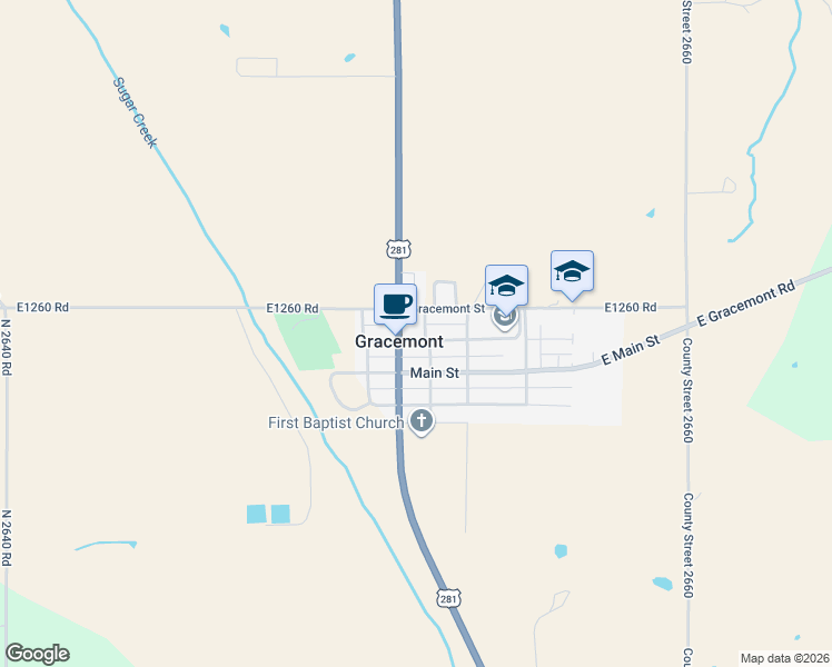map of restaurants, bars, coffee shops, grocery stores, and more near in Gracemont