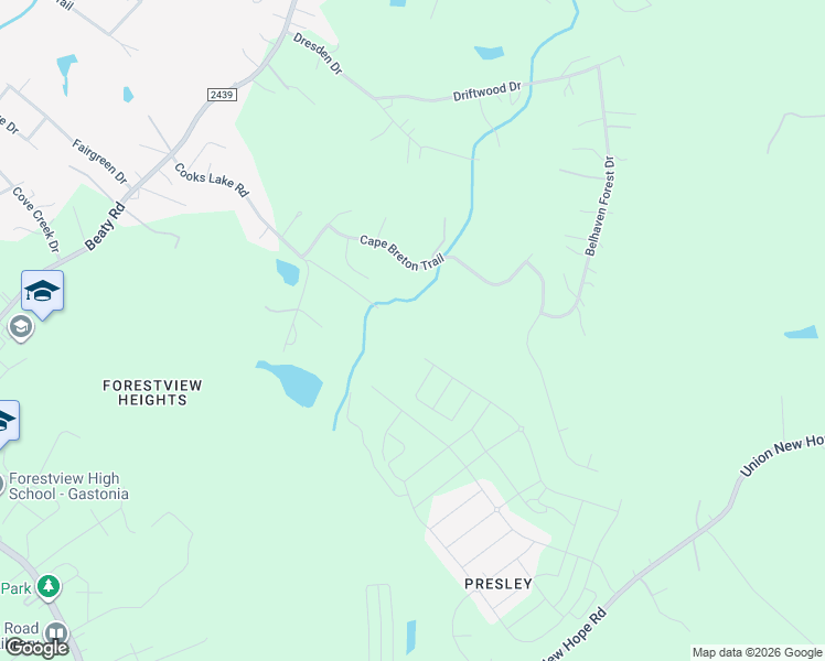 map of restaurants, bars, coffee shops, grocery stores, and more near 139 Cooks Lake Road in Gastonia