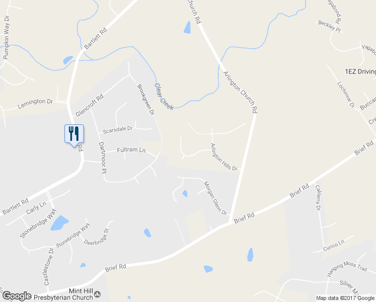 map of restaurants, bars, coffee shops, grocery stores, and more near 8005 Wilson Ridge Lane in Charlotte