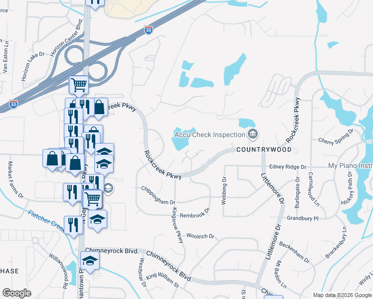 map of restaurants, bars, coffee shops, grocery stores, and more near 2311 Foxmoor Lane in Memphis