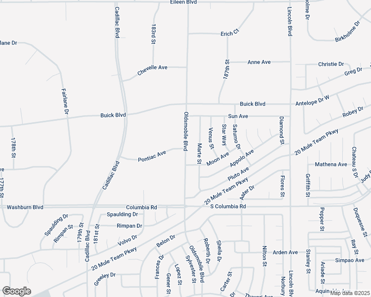 map of restaurants, bars, coffee shops, grocery stores, and more near Oldsmobile Boulevard in California City