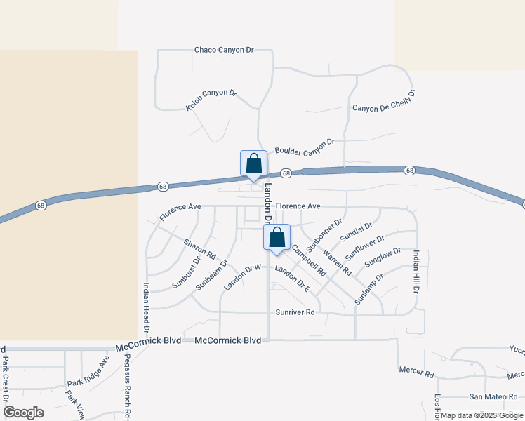 map of restaurants, bars, coffee shops, grocery stores, and more near 896 Florence Avenue in Bullhead City