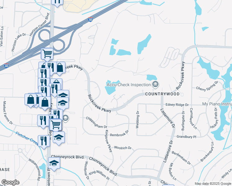 map of restaurants, bars, coffee shops, grocery stores, and more near 2311 Foxmoor Lane in Memphis