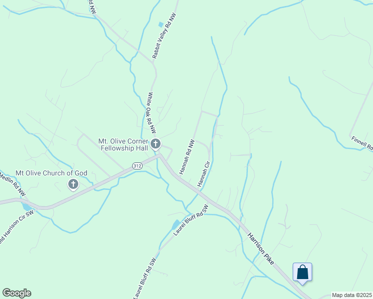 map of restaurants, bars, coffee shops, grocery stores, and more near 175 Hannah Road Northwest in Cleveland