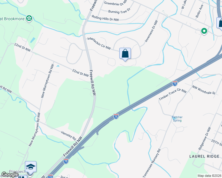 map of restaurants, bars, coffee shops, grocery stores, and more near 1650 Freewill Road Northwest in Cleveland