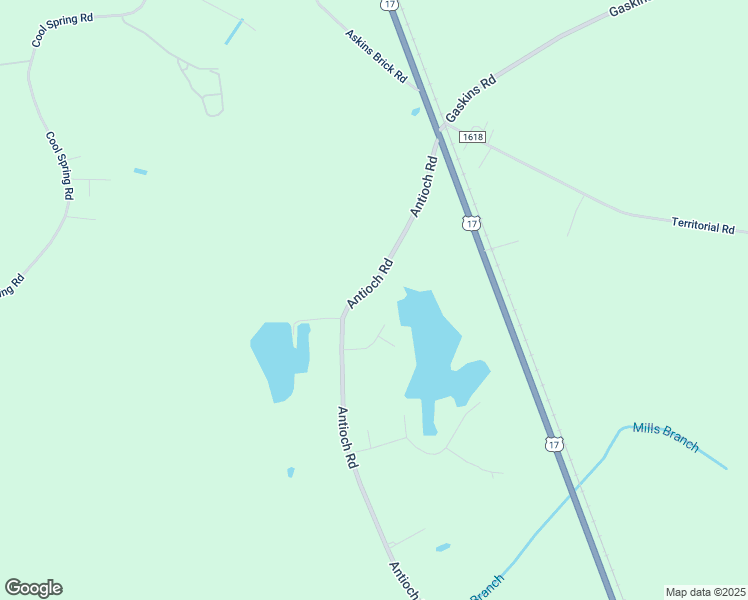 map of restaurants, bars, coffee shops, grocery stores, and more near 1568 Antioch Road in New Bern