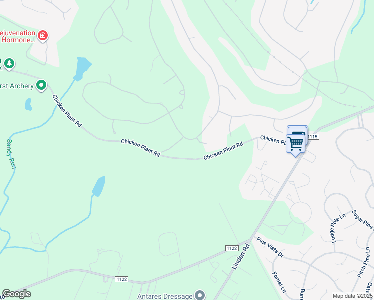 map of restaurants, bars, coffee shops, grocery stores, and more near McMichael Drive in Pinehurst
