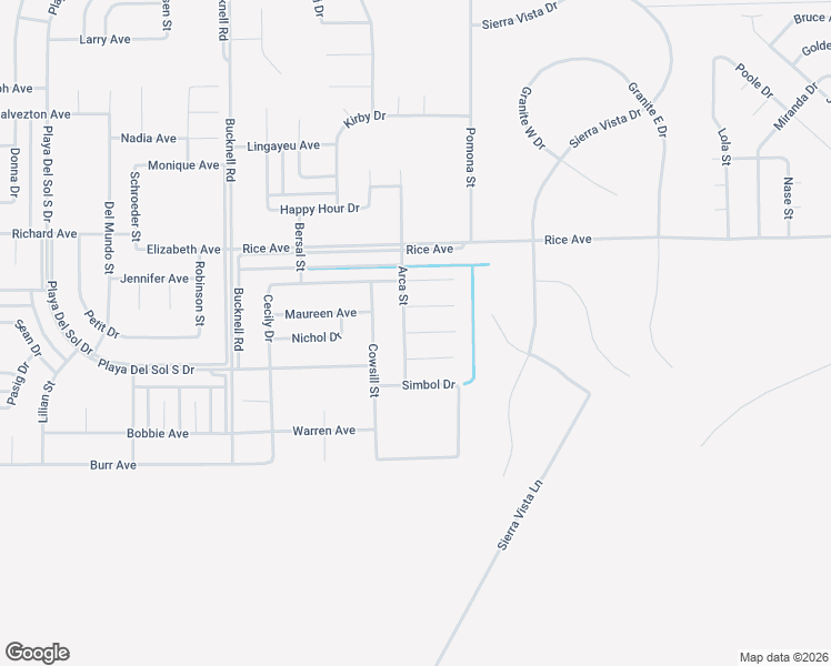 map of restaurants, bars, coffee shops, grocery stores, and more near Arca Lane in California City