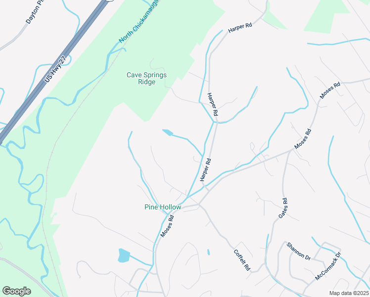 map of restaurants, bars, coffee shops, grocery stores, and more near 7425 Harper Road in Middle Valley